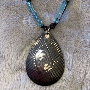 Silpada Aqua Bead and Sterling Necklace